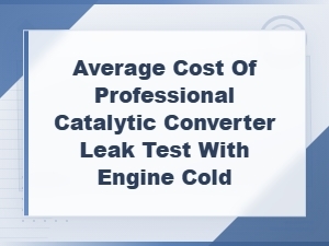 Professional Catalytic Converter Leak Test Cost with Cold Engine Diagnosis