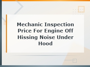 Mechanic Inspection Cost for Engine Off Hissing Noise Under Hood